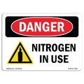 Signmission Safety Sign, OSHA Danger, 7" Height, 10" Width, Nitrogen In Use, Landscape OS-DS-D-710-L-2458